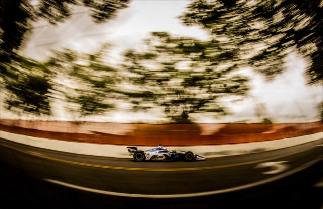 Graham Rahal races toward Turn 9 during practice for the Firestone Grand Prix of St. Petersburg -- Photo by: Shawn Gritzmacher