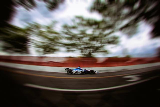Graham Rahal shoots toward Turn 9 during practice for the Firestone Grand Prix of St. Petersburg -- Photo by: Shawn Gritzmacher
