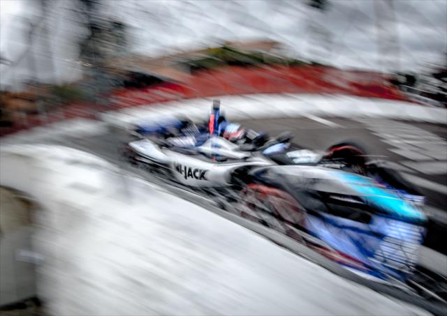 Takuma Sato hits the apex of Turn 9 during practice for the Firestone Grand Prix of St. Petersburg -- Photo by: Shawn Gritzmacher