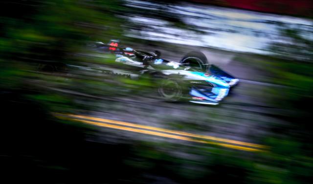 Takuma Sato sails down the backstretch during practice for the Firestone Grand Prix of St. Petersburg -- Photo by: Shawn Gritzmacher
