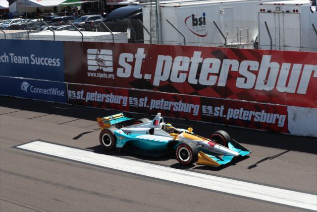 Gabby Chaves streaks down the frontstretch during the Firestone Grand Prix of St. Petersburg -- Photo by: Chris Jones