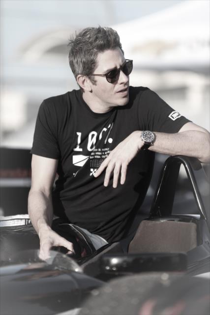 Arie Luyendyk Jr. watches track activity from pit lane during the Firestone Grand Prix of St. Petersburg -- Photo by: Shawn Gritzmacher