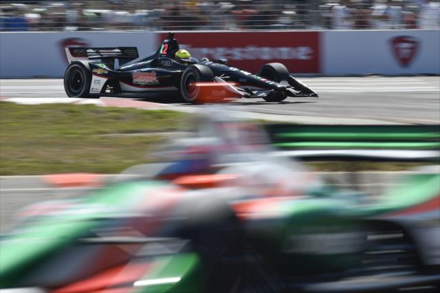 Spencer Pigot races through Turn 1 during the Firestone Grand Prix of St. Petersburg -- Photo by: Chris Owens
