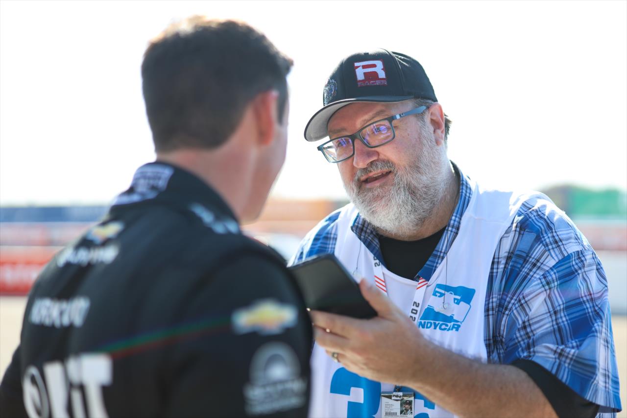Marshall Pruett interviews Kyle Kirkwood - Firestone Grand Prix of St. Petersburg - By: Chris Owens -- Photo by: Chris Owens