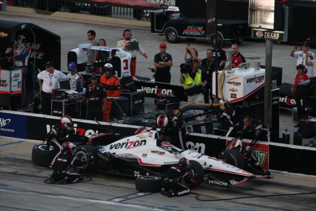 Will Power comes in for service during the Firestone 600 at Texas Motor Speedway -- Photo by: Chris Jones