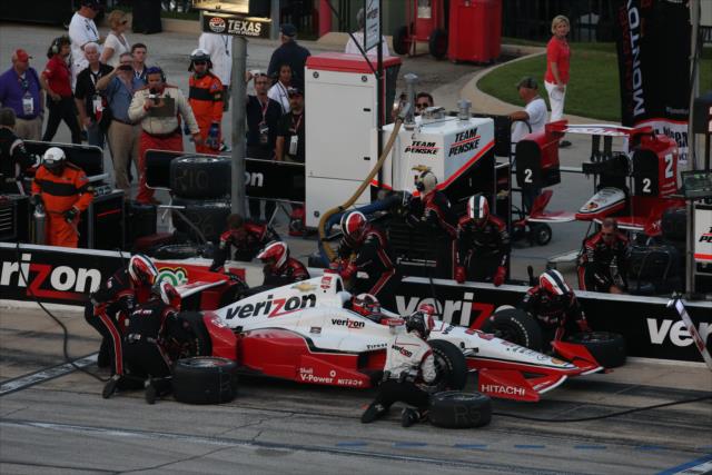 Juan Pablo Montoya comes in for service during the Firestone 600 at Texas Motor Speedway -- Photo by: Chris Jones
