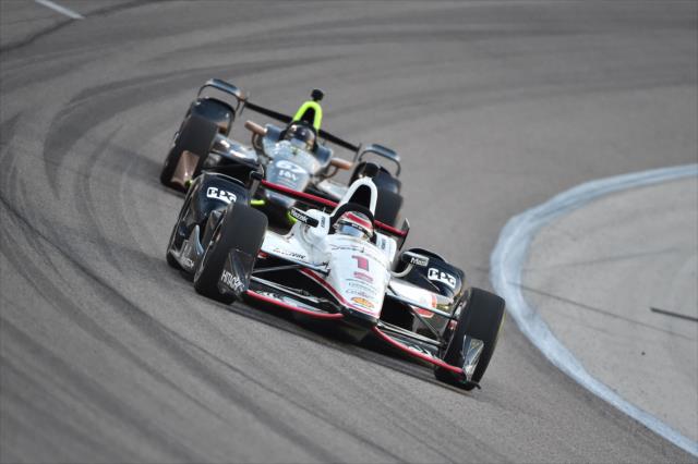 Will Power leads Josef Newgarden through Turn 2 during the Firestone 600 at Texas Motor Speedway -- Photo by: Chris Owens