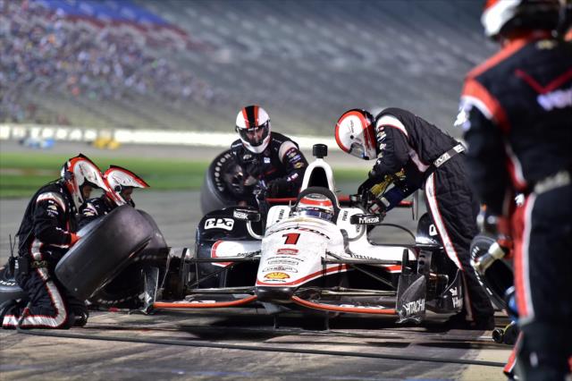 Team Penske goes to work on Will Power's Chevrolet on pit lane during the Firestone 600 at Texas Motor Speedway -- Photo by: Chris Owens