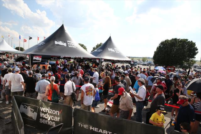 A great crowd on hand for the Verizon IndyCar Series autograph session at Texas Motor Speedway -- Photo by: Chris Jones
