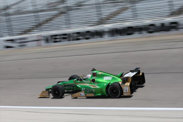 Josef Newgarden exits Turn 4 during practice for the Firestone 600 at Texas Motor Speedway -- Photo by: Chris Jones