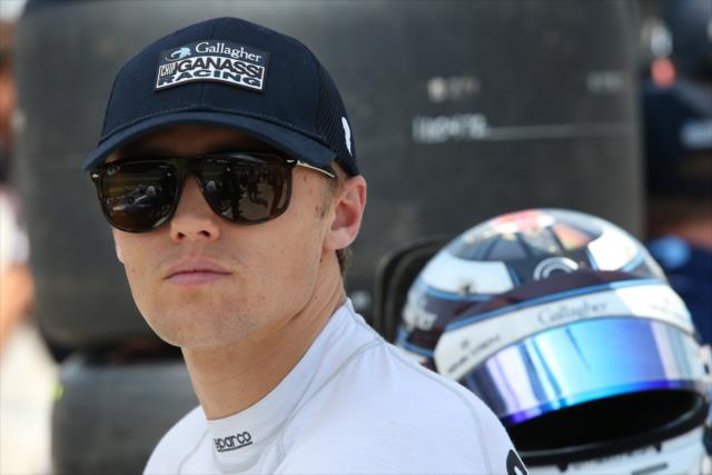 Max Chilton waits along pit lane prior to qualifications for the Firestone 600 at Texas Motor Speedway -- Photo by: Chris Jones
