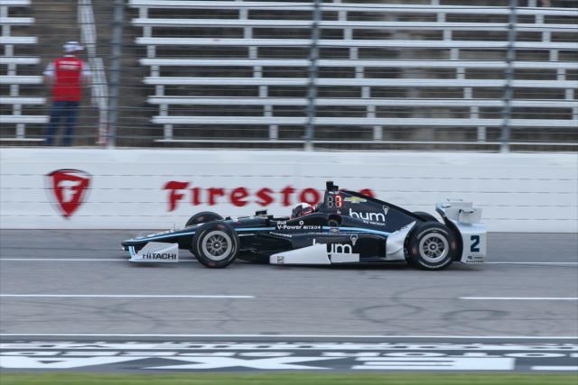 Juan Pablo Montoya on course during the evening practice for the Firestone 600 at Texas Motor Speedway -- Photo by: Chris Jones