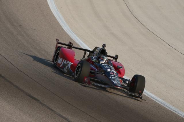 Graham Rahal navigates Turn 3 during the evening practice for the Firestone 600 at Texas Motor Speedway -- Photo by: Chris Jones