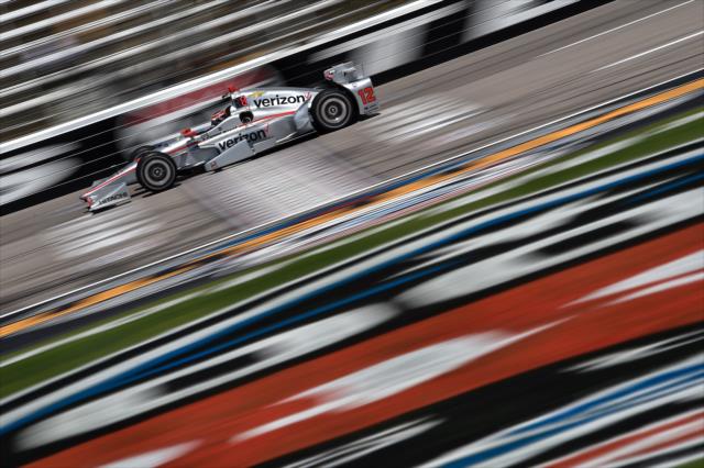 Will Power crosses the start/finish line during practice for the Firestone 600 at Texas Motor Speedway -- Photo by: Chris Owens