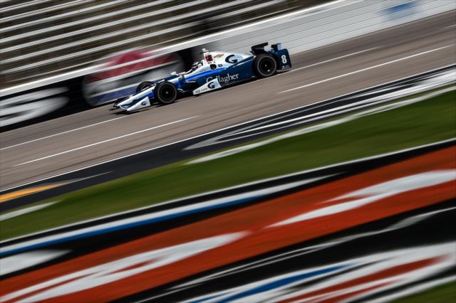 Max Chilton streaks toward the start/finish line during practice for the Firestone 600 at Texas Motor Speedway -- Photo by: Chris Owens