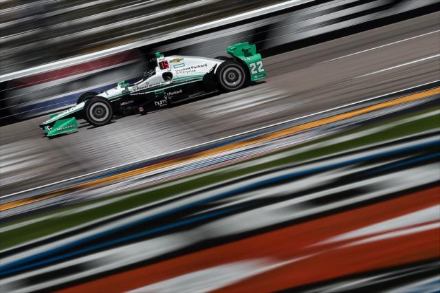 Simon Pagenaud crosses the start/finish line during practice for the Firestone 600 at Texas Motor Speedway -- Photo by: Chris Owens