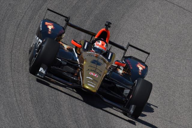 James Hinchcliffe on course during practice for the Firestone 600 at Texas Motor Speedway -- Photo by: Chris Owens