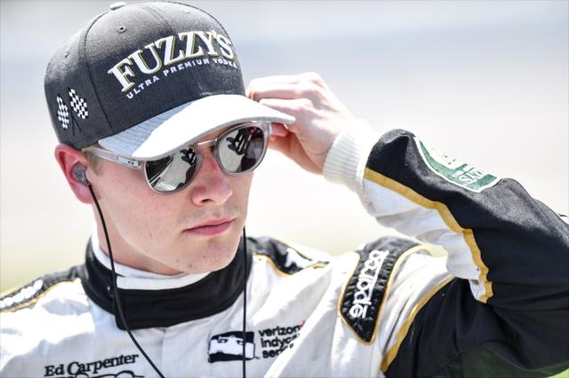 Josef Newgarden looks down pit lane prior to his qualification attempt for the Firestone 600 at Texas Motor Speedway -- Photo by: Chris Owens