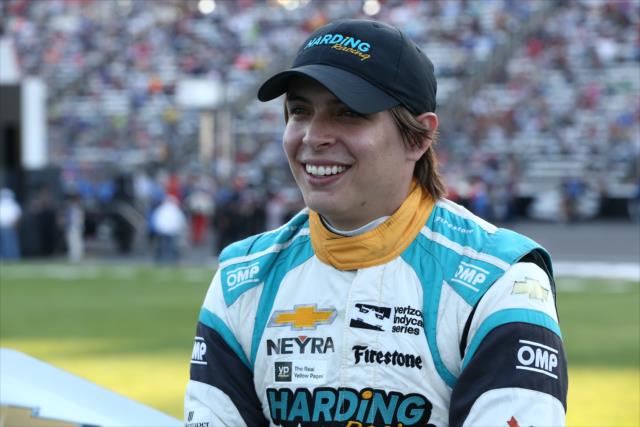 Gabby Chaves on pit lane during pre-race festivities for the Rainguard Water Sealers 600 at Texas Motor Speedway -- Photo by: Chris Jones