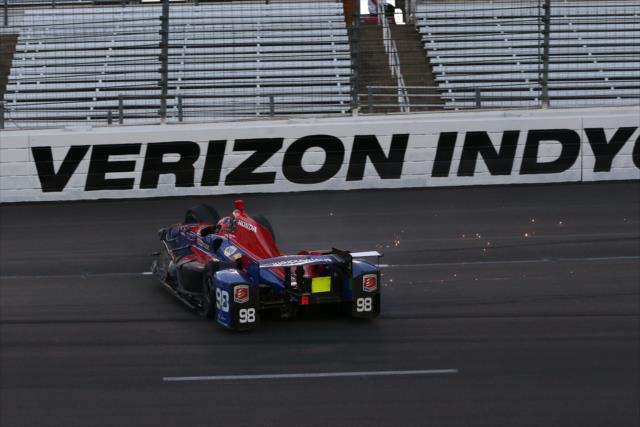 Alexander Rossi slides out of Turn 4 after making contact during the Rainguard Water Sealers 600 at Texas Motor Speedway -- Photo by: Chris Jones