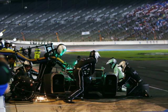 Josef Newgarden comes in for tires and fuel on pit lane during the Rainguard Water Sealers 600 at Texas Motor Speedway -- Photo by: Chris Jones