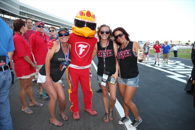 The Firestone Firehawk with a few fans during pre-race festivities for the Rainguard Water Sealers 600 at Texas Motor Speedway -- Photo by: Chris Jones