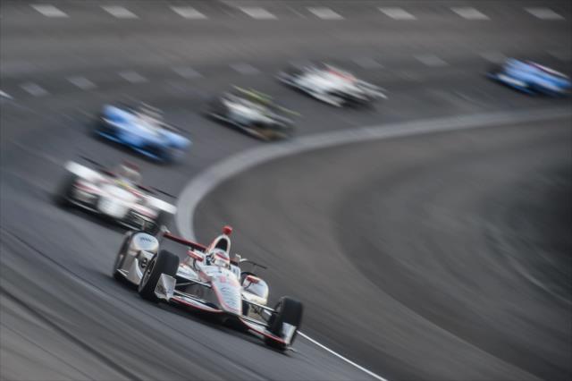 Will Power leads the field through Turn 2 during the Rainguard Water Sealers 600 at Texas Motor Speedway -- Photo by: Chris Owens