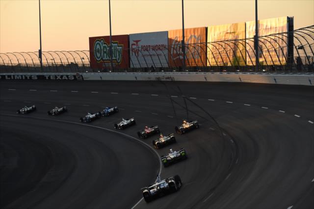 The field sails through Turns 3 & 4 during the Rainguard Water Sealers 600 at Texas Motor Speedway -- Photo by: Chris Owens