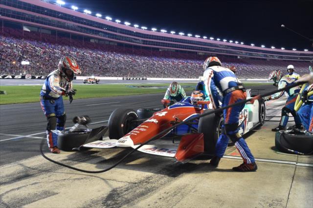 Conor Daly comes in for tires and fuel on pit lane during the Rainguard Water Sealers 600 at Texas Motor Speedway -- Photo by: Chris Owens