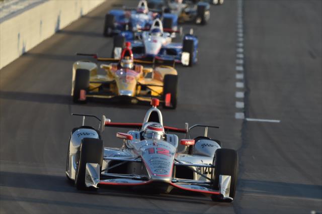 Will Power leads the field down the backstretch during the Rainguard Water Sealers 600 at Texas Motor Speedway -- Photo by: Chris Owens