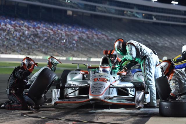 Will Power comes in for tires and fuel on pit lane during the Rainguard Water Sealers 600 at Texas Motor Speedway -- Photo by: Chris Owens