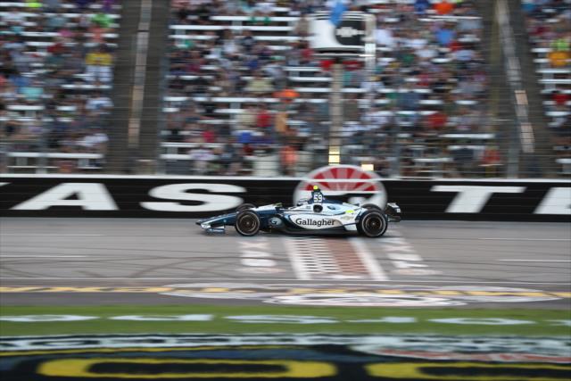 Max Chilton streaks across the start-finish line during the DXC Technology 600 at Texas Motor Speedway -- Photo by: Chris Jones