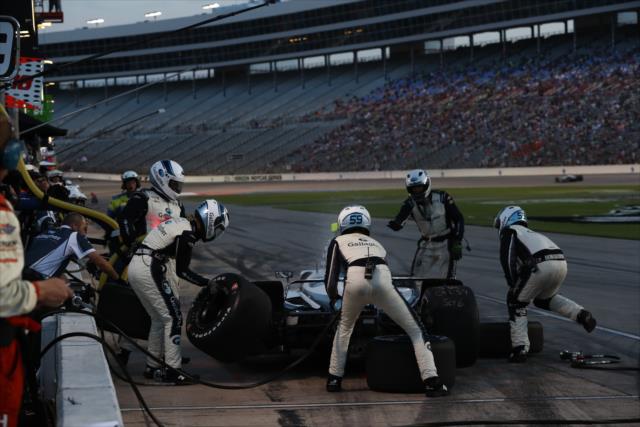 Max Chilton comes in for tires and fuel on pit lane during the DXC Technology 600 at Texas Motor Speedway -- Photo by: Chris Jones