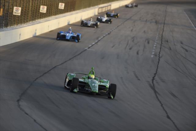 Spencer Pigot dives into Turn 3 during the DXC Technology 600 at Texas Motor Speedway -- Photo by: Chris Owens