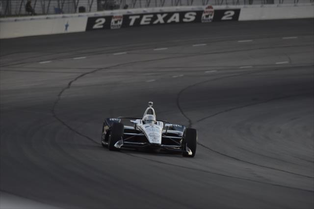 Simon Pagenaud races out of Turn 2 during the DXC Technology 600 at Texas Motor Speedway -- Photo by: Chris Owens