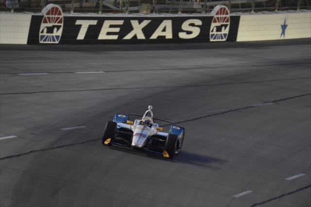 Gabby Chaves dives into Turn 1 during the DXC Technology 600 at Texas Motor Speedway -- Photo by: Chris Owens