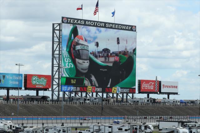 Alexander Rossi on the Texas Motor Speedway Big Hoss TV -- Photo by: Chris Jones