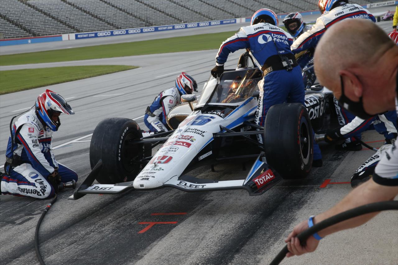 Graham Rahal pits during the Genesys 300 at Texas Motor Speedway Saturday, June 6, 2020 -- Photo by: Chris Jones