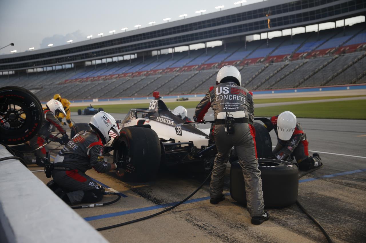 Marco Andretti pits during the Genesys 300 at Texas Motor Speedway Saturday, June 6, 2020 -- Photo by: Chris Jones
