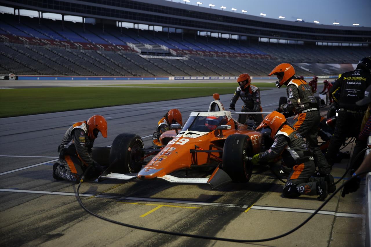 James Hinchcliffe pits during the Genesys 300 at Texas Motor Speedway Saturday, June 6, 2020 -- Photo by: Chris Jones