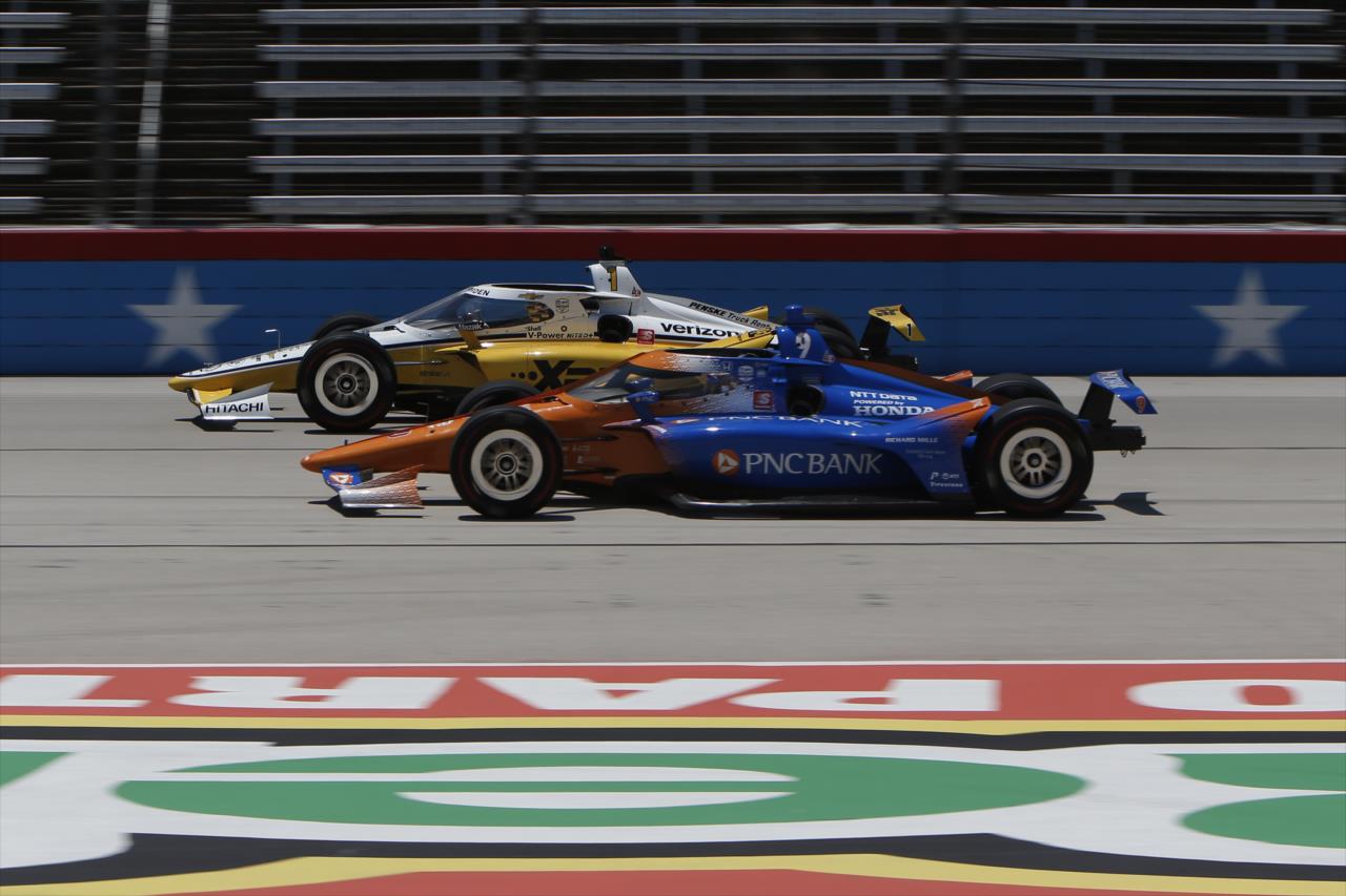 Josef Newgarden and Scott Dixon during practice for the Genesys 300 at Texas Motor Speedway Saturday, June 6, 2020 -- Photo by: Chris Jones