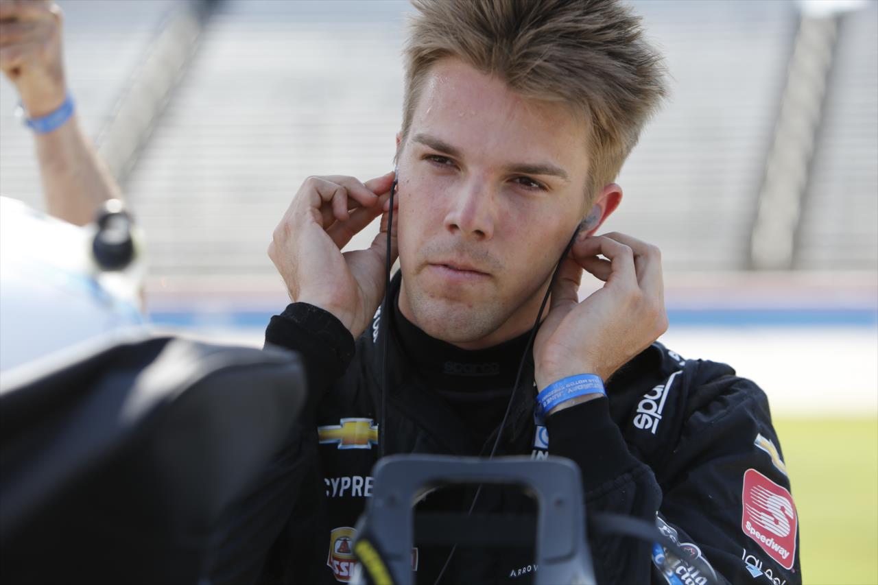 Oliver Askew prepares to qualify for the Genesys 300 at Texas Motor Speedway Saturday, June 6, 2020 -- Photo by: Chris Jones