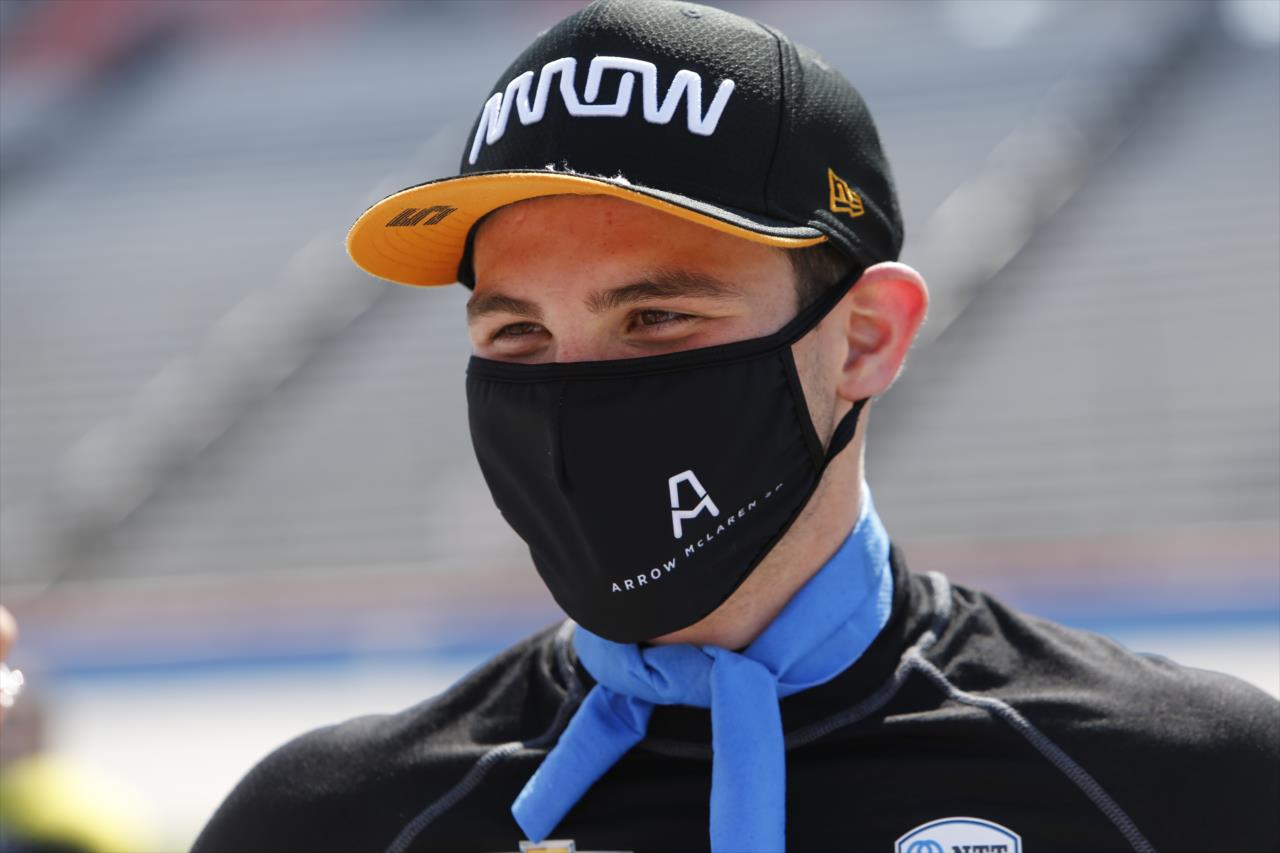 Pato O'Ward  prepares to qualify for the Genesys 300 at Texas Motor Speedway Saturday, June 6, 2020 -- Photo by: Chris Jones