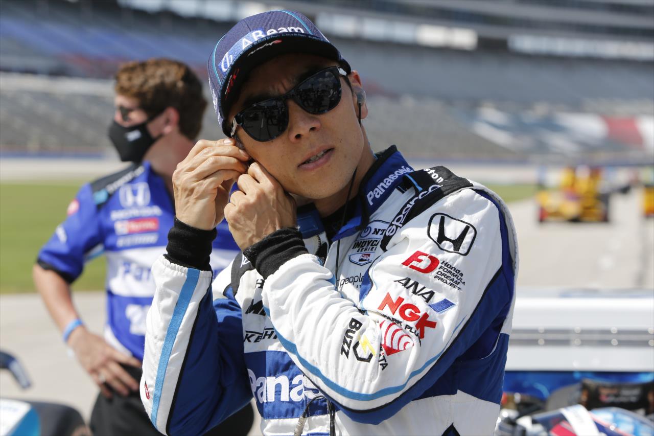 Takuma Sato prepares to qualify for the Genesys 300 at Texas Motor Speedway Saturday, June 6, 2020 -- Photo by: Chris Jones