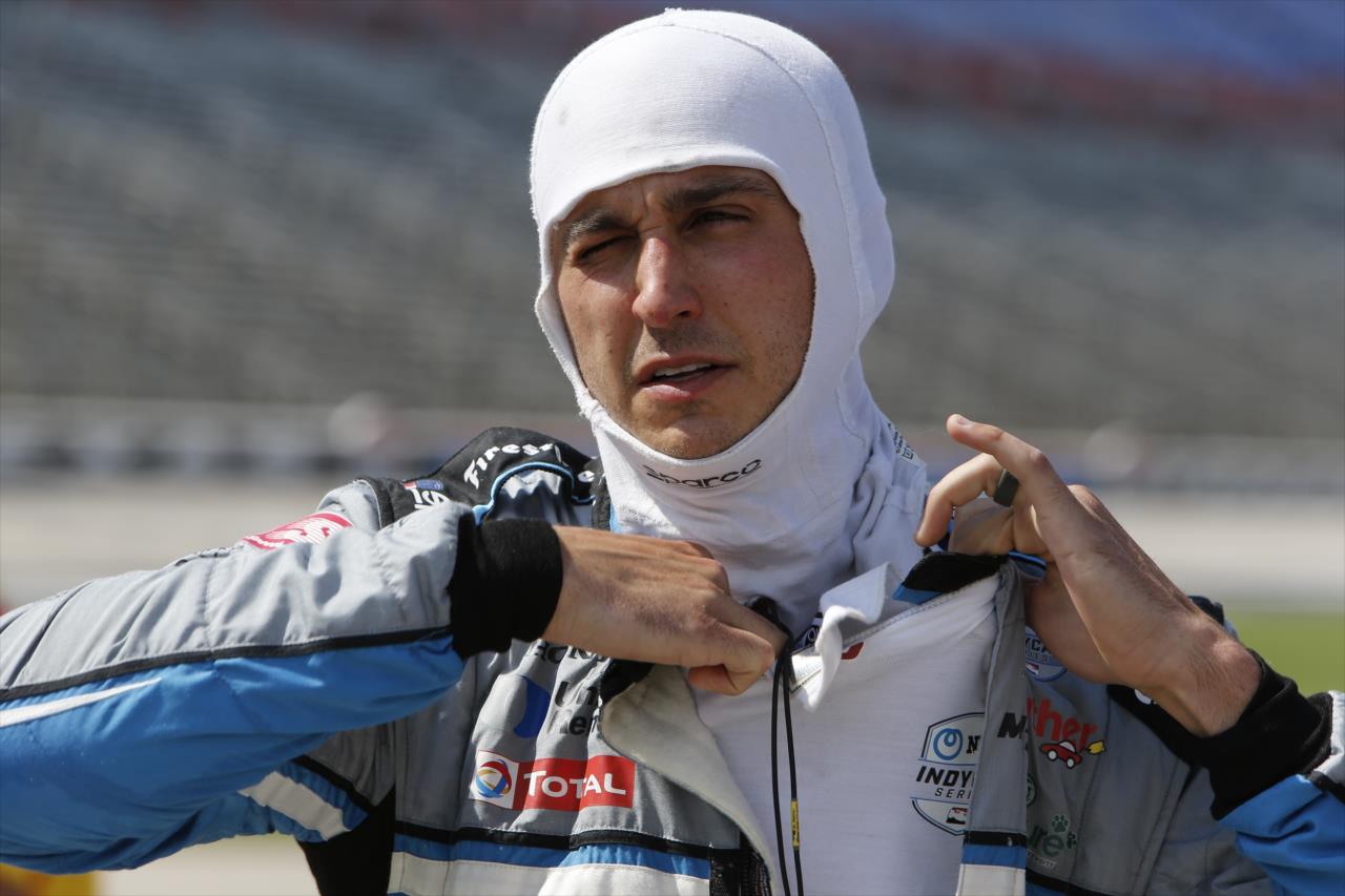 Graham Rahal prepares to qualify for the Genesys 300 at Texas Motor Speedway Saturday, June 6, 2020 -- Photo by: Chris Jones
