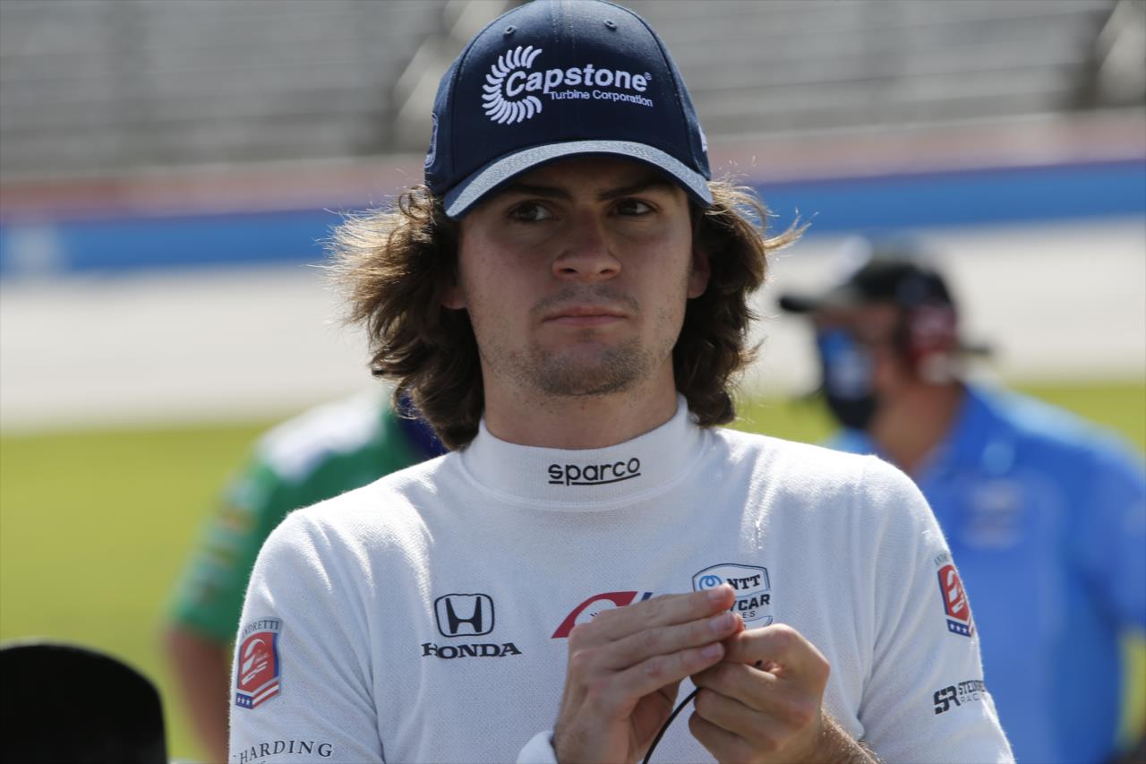 Colton Herta  prepares to qualify for the Genesys 300 at Texas Motor Speedway Saturday, June 6, 2020 -- Photo by: Chris Jones
