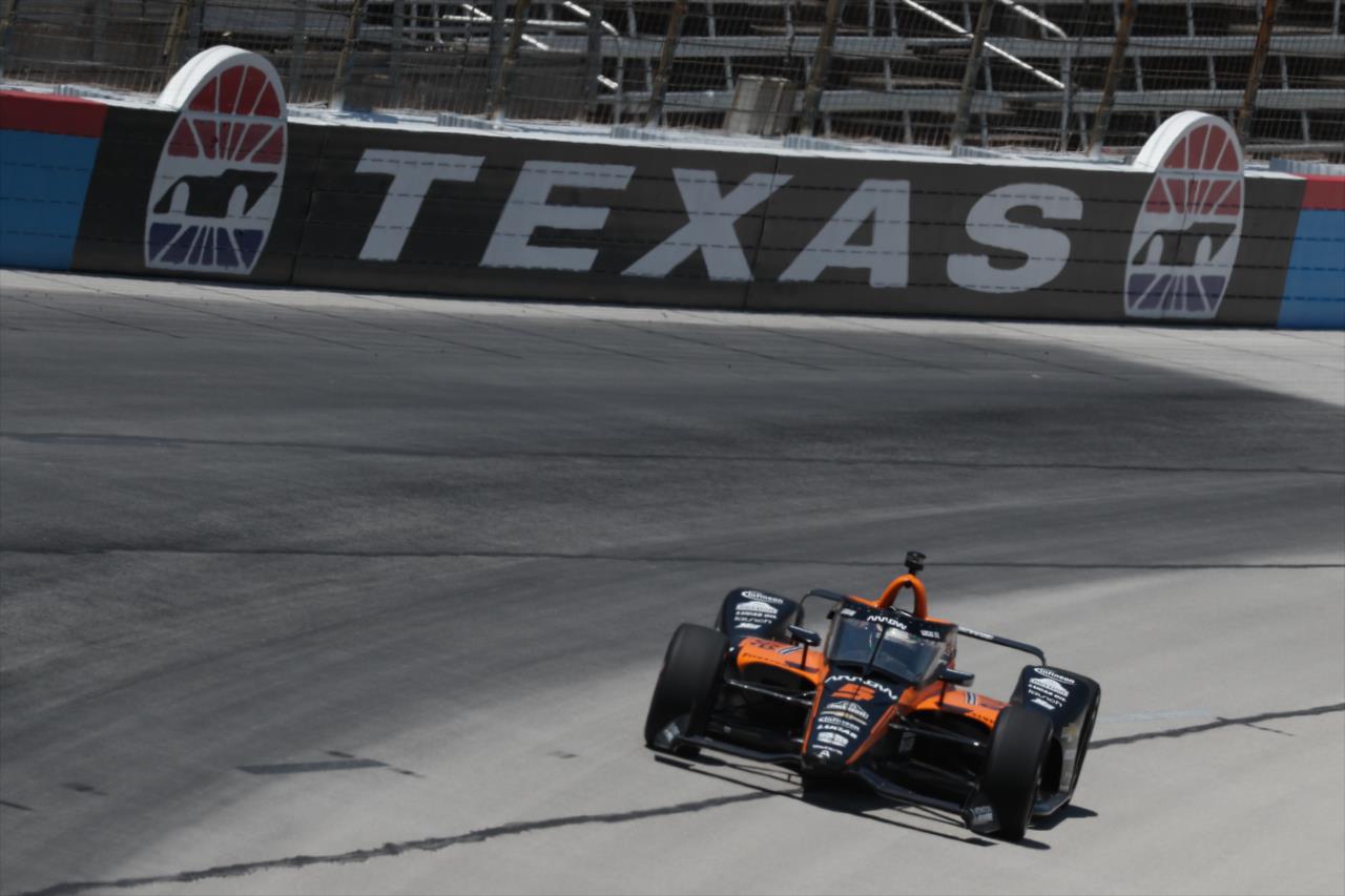 Pato O'Ward during practice for the Genesys 300 at Texas Motor Speedway Saturday, June 6, 2020 -- Photo by: Joe Skibinski