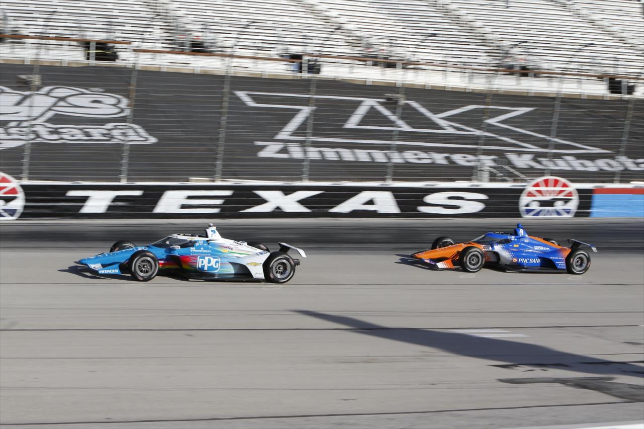 Josef Newgarden and Scott Dixon - PPG 375 at Texas Motor Speedway - By: Chris Jones -- Photo by: Chris Jones