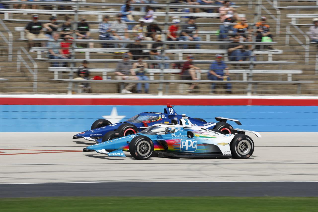 Josef Newgarden and Alex Palou - PPG 375 at Texas Motor Speedway - By: Chris Jones -- Photo by: Chris Jones