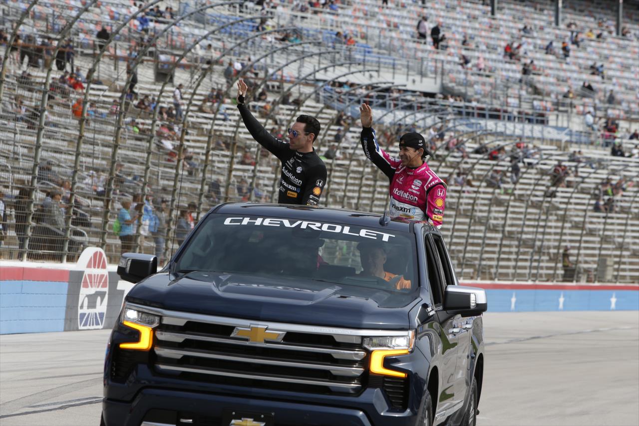 Simon Pagenaud and Helio Castroneves - PPG 375 at Texas Motor Speedway - By: Chris Jones -- Photo by: Chris Jones